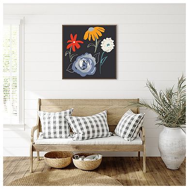 Flowers At Night By Robin Maria Framed Canvas Wall Art Print