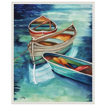 Docked Boats I By Elizabeth Medley Framed Canvas Wall Art Print