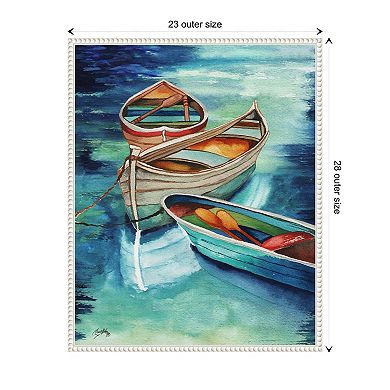 Docked Boats I By Elizabeth Medley Framed Canvas Wall Art Print