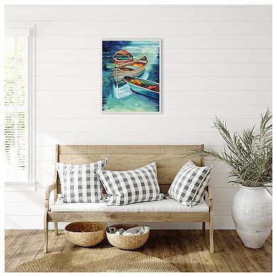 Docked Boats I By Elizabeth Medley Framed Canvas Wall Art Print