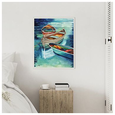 Docked Boats I By Elizabeth Medley Framed Canvas Wall Art Print