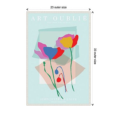 Floral Line Simplicity By Incado Framed Canvas Wall Art Print