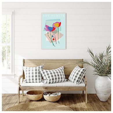 Floral Line Simplicity By Incado Framed Canvas Wall Art Print
