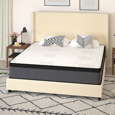 Merrick Lane Supportive Hybrid Pocket Spring and Foam Euro Top Mattress in a Box