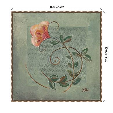 Floral Ornaments In Green Ii By Patricia Pinto Framed Canvas Wall Art Print