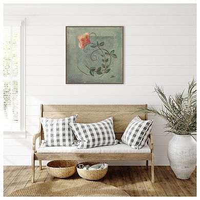 Floral Ornaments In Green Ii By Patricia Pinto Framed Canvas Wall Art Print