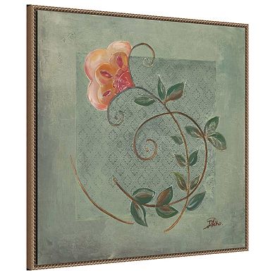 Floral Ornaments In Green Ii By Patricia Pinto Framed Canvas Wall Art Print