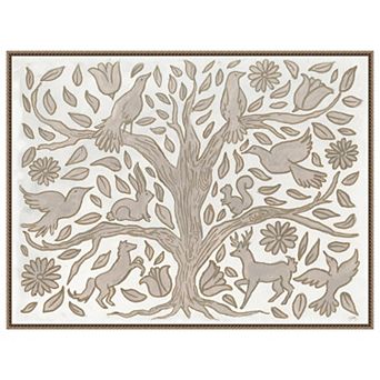 Animal Tree By Elizabeth Medley Framed Canvas Wall Art Print
