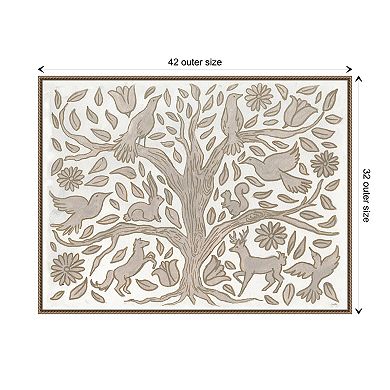 Animal Tree By Elizabeth Medley Framed Canvas Wall Art Print