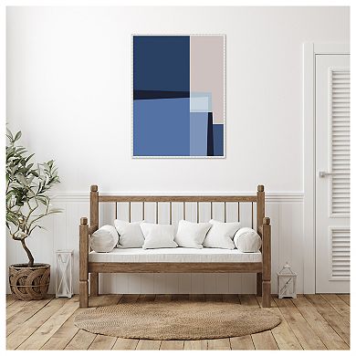 Blue Lines 2 By Alyson Storms Framed Canvas Wall Art Print