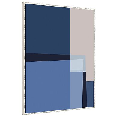 Blue Lines 2 By Alyson Storms Framed Canvas Wall Art Print