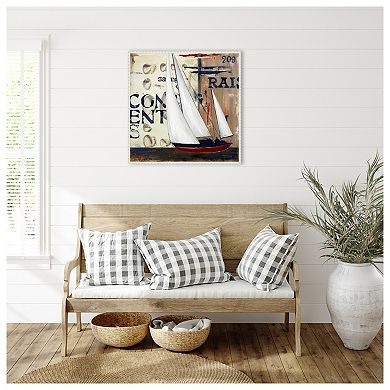 Blue Sailing Race Ii By Patricia Pinto Framed Canvas Wall Art Print