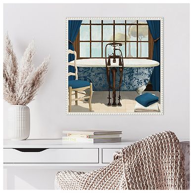 Blue Bath View I By Elizabeth Medley Framed Canvas Wall Art Print