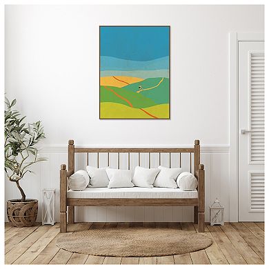 Evening Hill Climb By Jon Downer Framed Canvas Wall Art Print