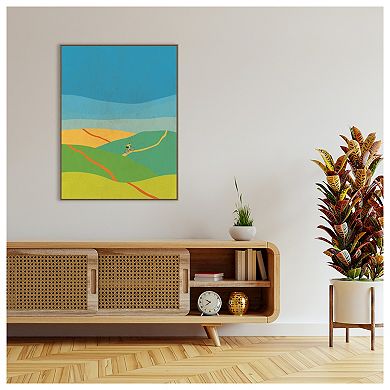 Evening Hill Climb By Jon Downer Framed Canvas Wall Art Print