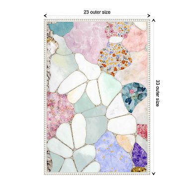 Floral Mosaic By Treechild Framed Canvas Wall Art Print