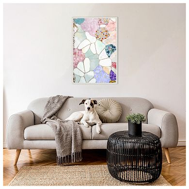 Floral Mosaic By Treechild Framed Canvas Wall Art Print