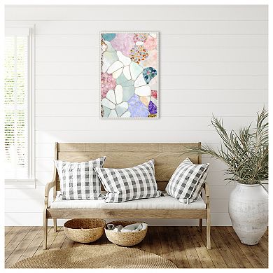 Floral Mosaic By Treechild Framed Canvas Wall Art Print