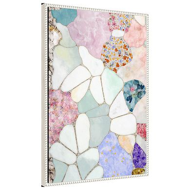 Floral Mosaic By Treechild Framed Canvas Wall Art Print