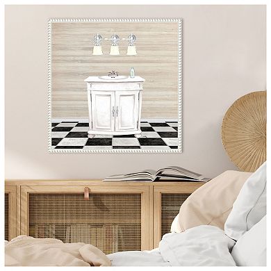 Bathroom Ii By Elizabeth Medley Framed Canvas Wall Art Print
