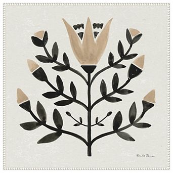 Garden Folk Flowers Ii By Farida Zaman Framed Canvas Wall Art Print