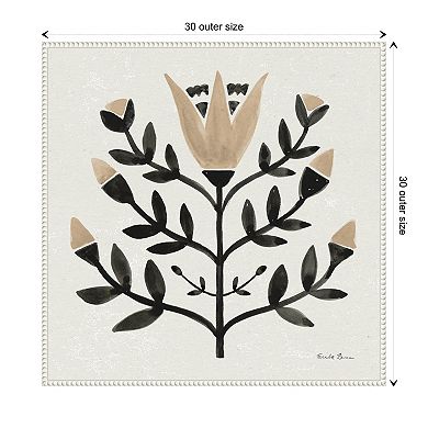 Garden Folk Flowers Ii By Farida Zaman Framed Canvas Wall Art Print