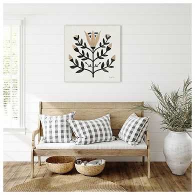 Garden Folk Flowers Ii By Farida Zaman Framed Canvas Wall Art Print