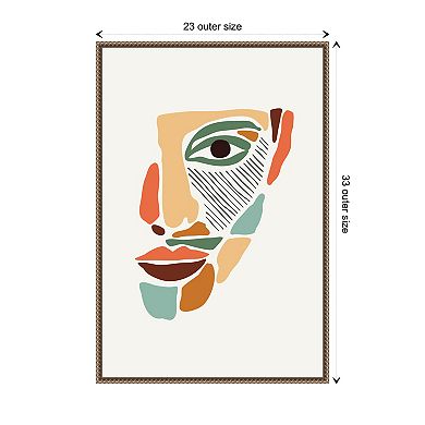 Color Abstract Faces #2 By Jay Stanley Framed Canvas Wall Art Print