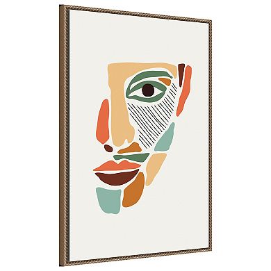Color Abstract Faces #2 By Jay Stanley Framed Canvas Wall Art Print