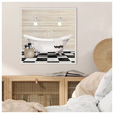 Bathroom I By Elizabeth Medley Framed Canvas Wall Art Print