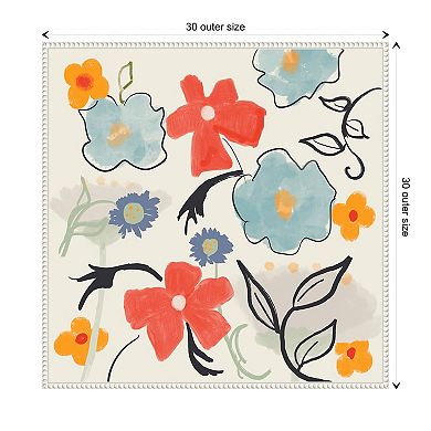 Flower Print By Robin Maria Framed Canvas Wall Art Print