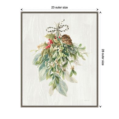Floursack Holiday Xii Plaid By Danhui Nai Framed Canvas Wall Art Print