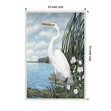 Great White Egret By James Harris Framed Canvas Wall Art Print