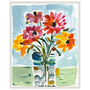 A Floral Gift By Vas Athas Framed Canvas Wall Art Print