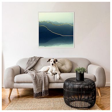 Gold Lined Alps By Dirk Wustenhagen Framed Canvas Wall Art Print