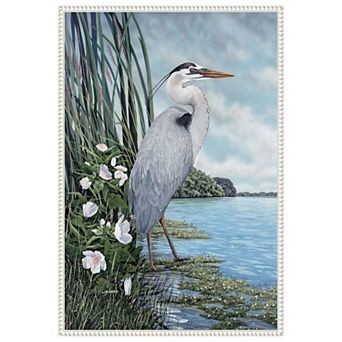 Great Blue Heron By James Harris Framed Canvas Wall Art Print