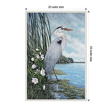 Great Blue Heron By James Harris Framed Canvas Wall Art Print