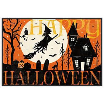 Halloween Is Calling I By Veronique Charron Framed Canvas Wall Art Print