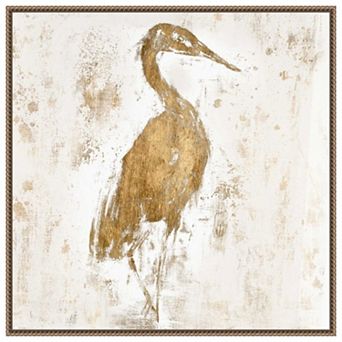 Gilded Heron I By Jennifer Goldberger Framed Canvas Wall Art Print