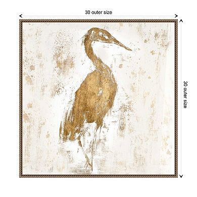 Gilded Heron I By Jennifer Goldberger Framed Canvas Wall Art Print