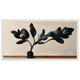 Black Magnolia By Treechild Framed Canvas Wall Art Print