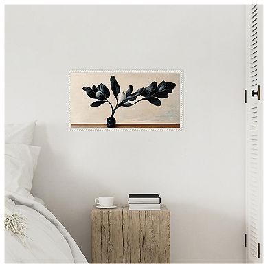 Black Magnolia By Treechild Framed Canvas Wall Art Print