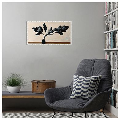 Black Magnolia By Treechild Framed Canvas Wall Art Print