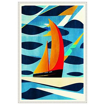 Blue Coast By Bo Anderson Framed Canvas Wall Art Print