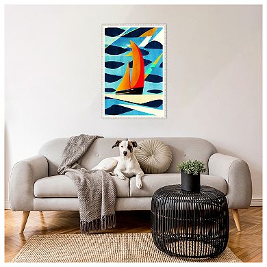 Blue Coast By Bo Anderson Framed Canvas Wall Art Print