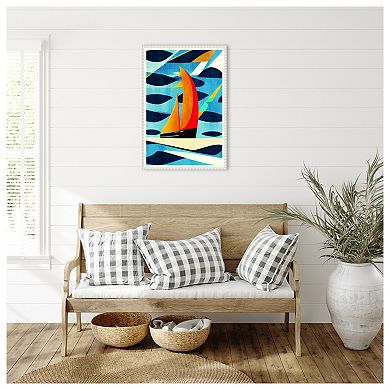 Blue Coast By Bo Anderson Framed Canvas Wall Art Print