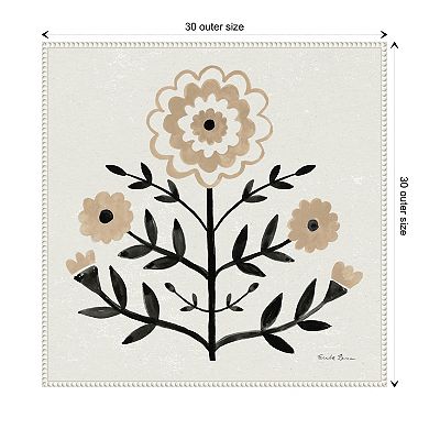 Garden Folk Flowers I By Farida Zaman Framed Canvas Wall Art Print