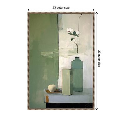 Green Still Life By Treechild Framed Canvas Wall Art Print