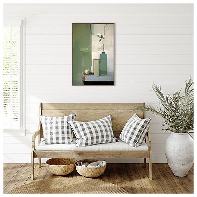 Green Still Life By Treechild Framed Canvas Wall Art Print