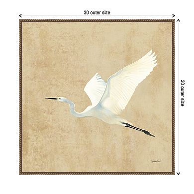 Egret Alighting Ii By Kathrine Lovell Framed Canvas Wall Art Print